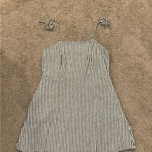 Striped Black and White Dress with pockets